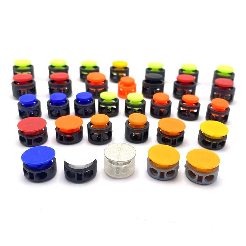 14/17 mm Down Jacket Bell Nylon Rope Newest Rainbow Metal Spring Cord Lock Stopper Adjustable Drawstring Buckle Elastic Toggle