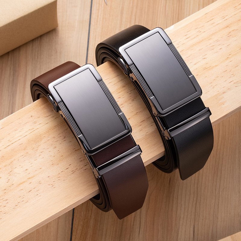 Luxury Italian Cowhide Genuine Leather Belt for men Automatic Buckle Leather Designer Custom Logo Men Belt