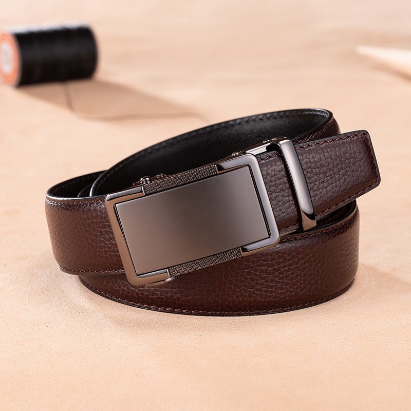 Luxury Italian Cowhide Genuine Leather Belt for men Automatic Buckle Leather Designer Custom Logo Men Belt