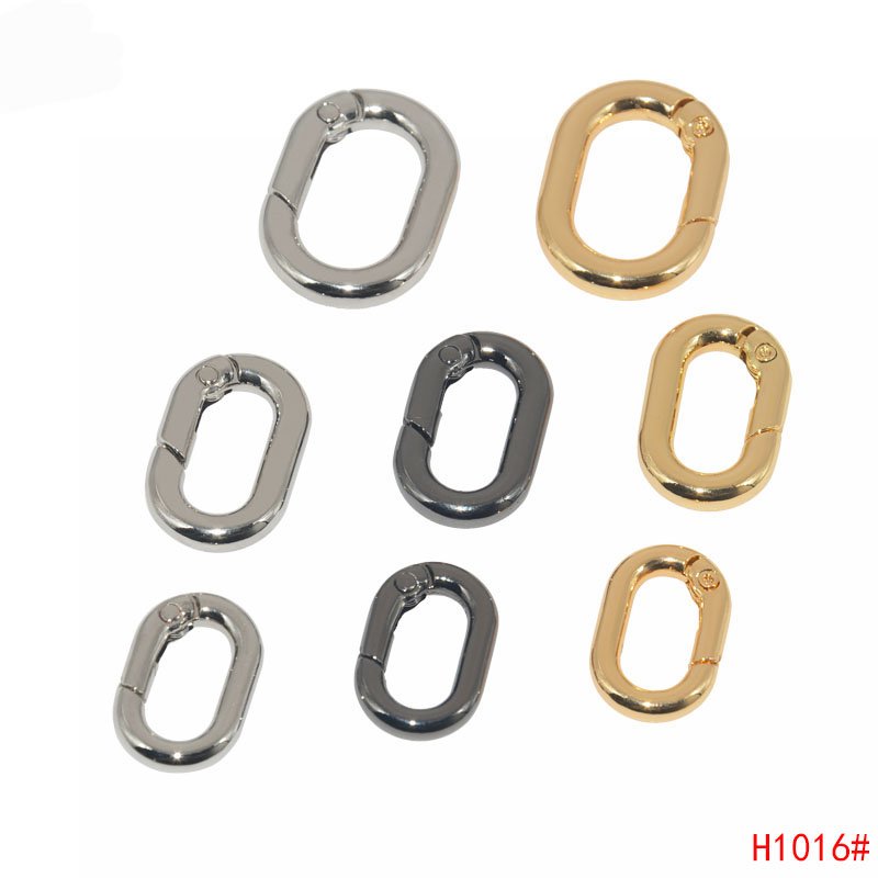 Factory Spring Oval Shaped Rings Alloy Key Ring Belt Strap Chain Buckles Luggage Sewing Spring Ring