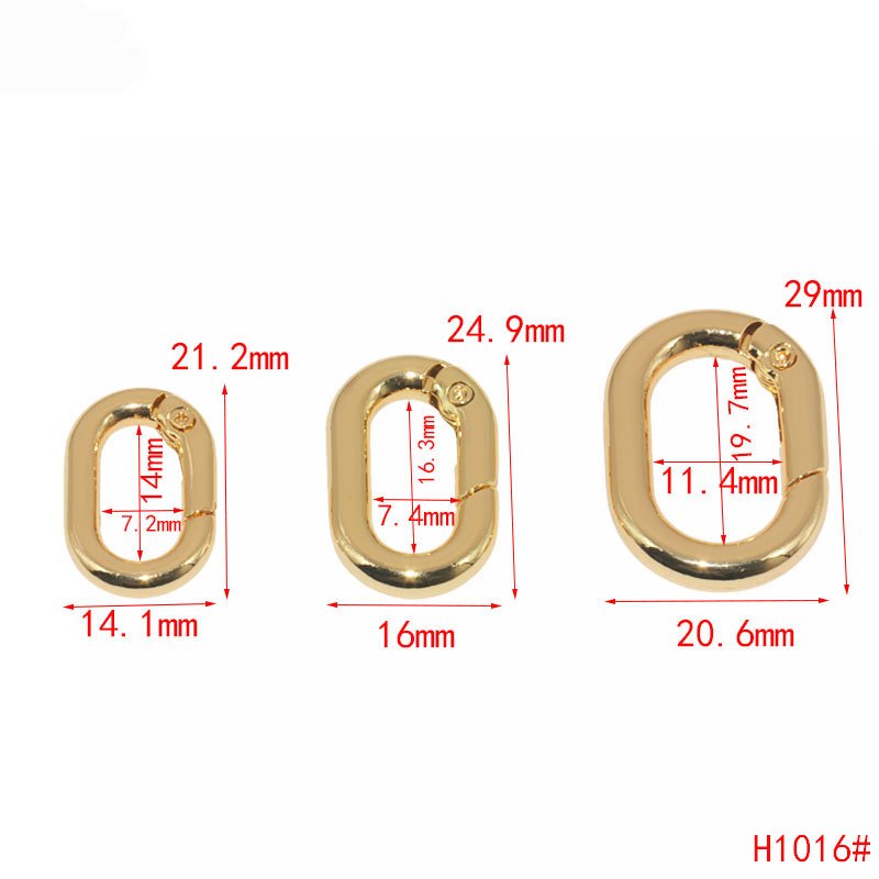 Factory Spring Oval Shaped Rings Alloy Key Ring Belt Strap Chain Buckles Luggage Sewing Spring Ring