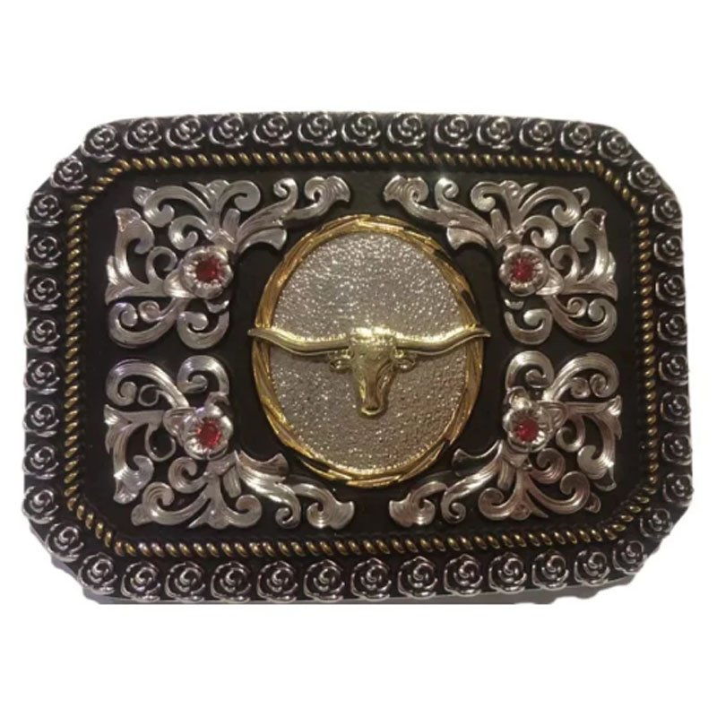 Custom logo 3D zinc alloy double plated gold metal western buckle cowboy horse belt buckle
