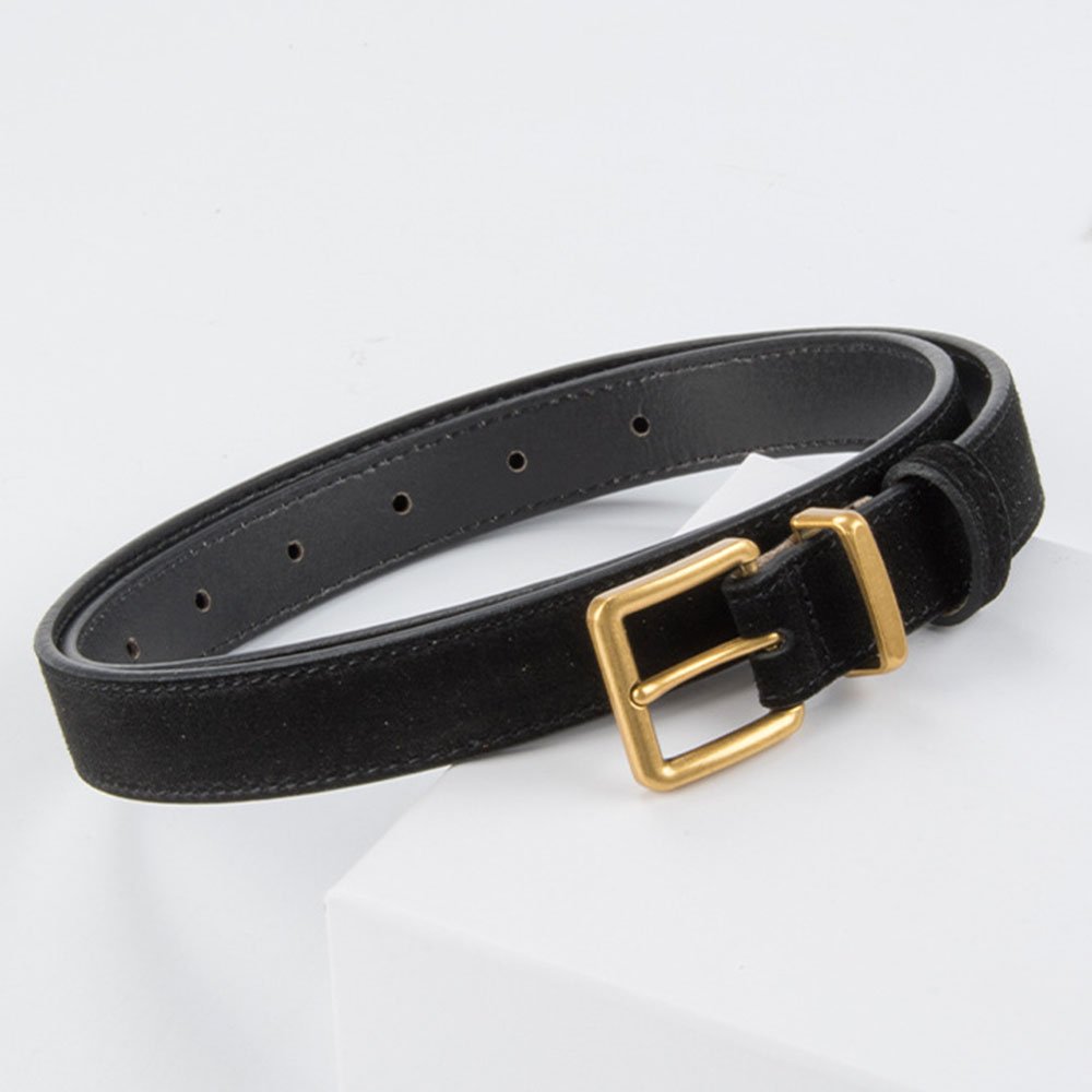 RW 2024 Brass Alloy Pin Buckle Stylish Waist Belt Retro Suede Women Lady Casual Dress Belts Genuine Cowhide Leather Belts