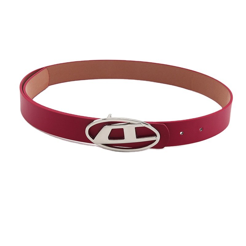 Factory Women's round shape pu leather belt pin buckle leather Women's retro vintage thin belt brand designer belt