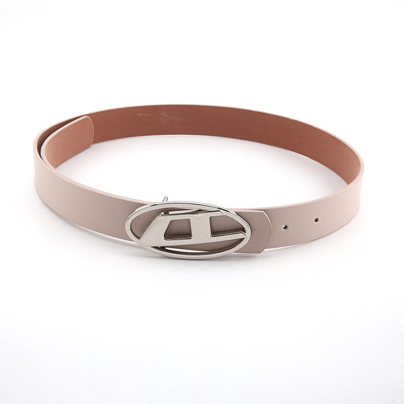 Factory Women's round shape pu leather belt pin buckle leather Women's retro vintage thin belt brand designer belt
