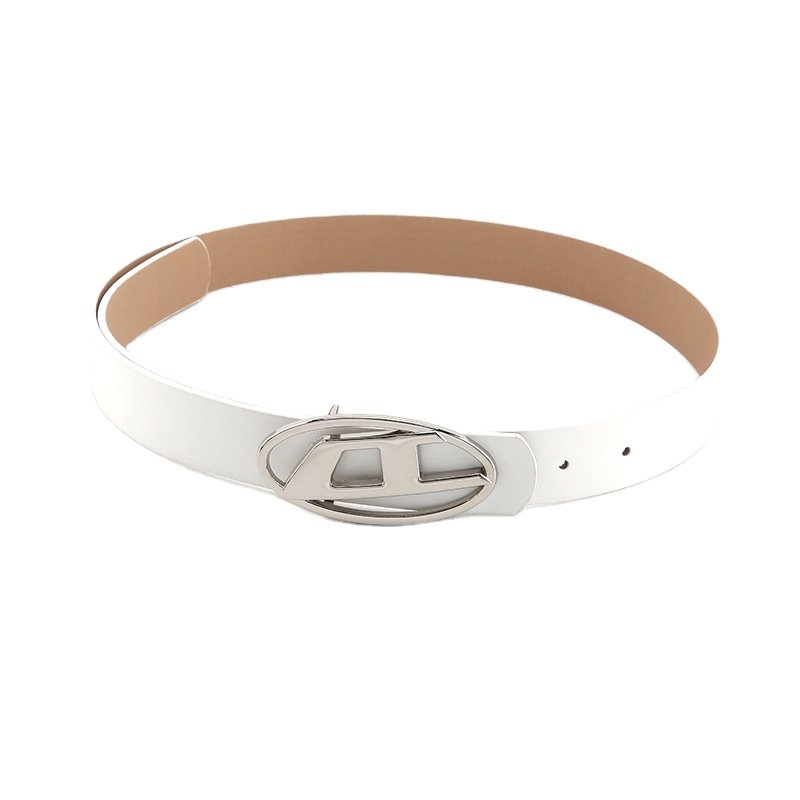 Factory Women's round shape pu leather belt pin buckle leather Women's retro vintage thin belt brand designer belt