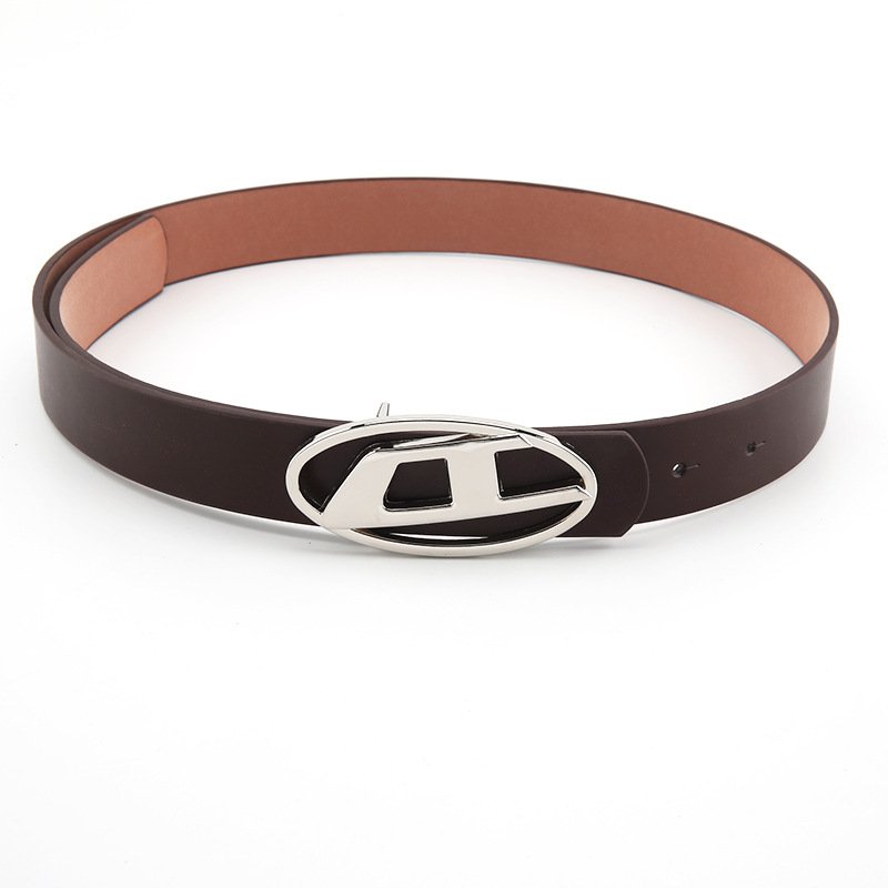 Factory Women's round shape pu leather belt pin buckle leather Women's retro vintage thin belt brand designer belt