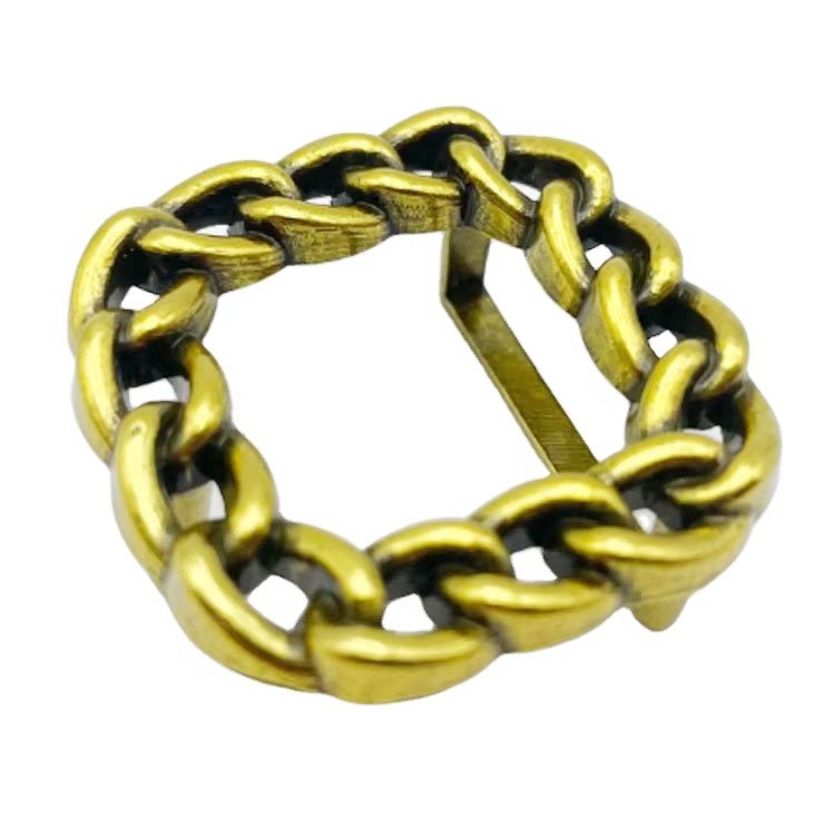 High Quality Metal Belt Buckle Back Fashion Custom Round Shape Letter Engraved Silver Logo Belt Buckle