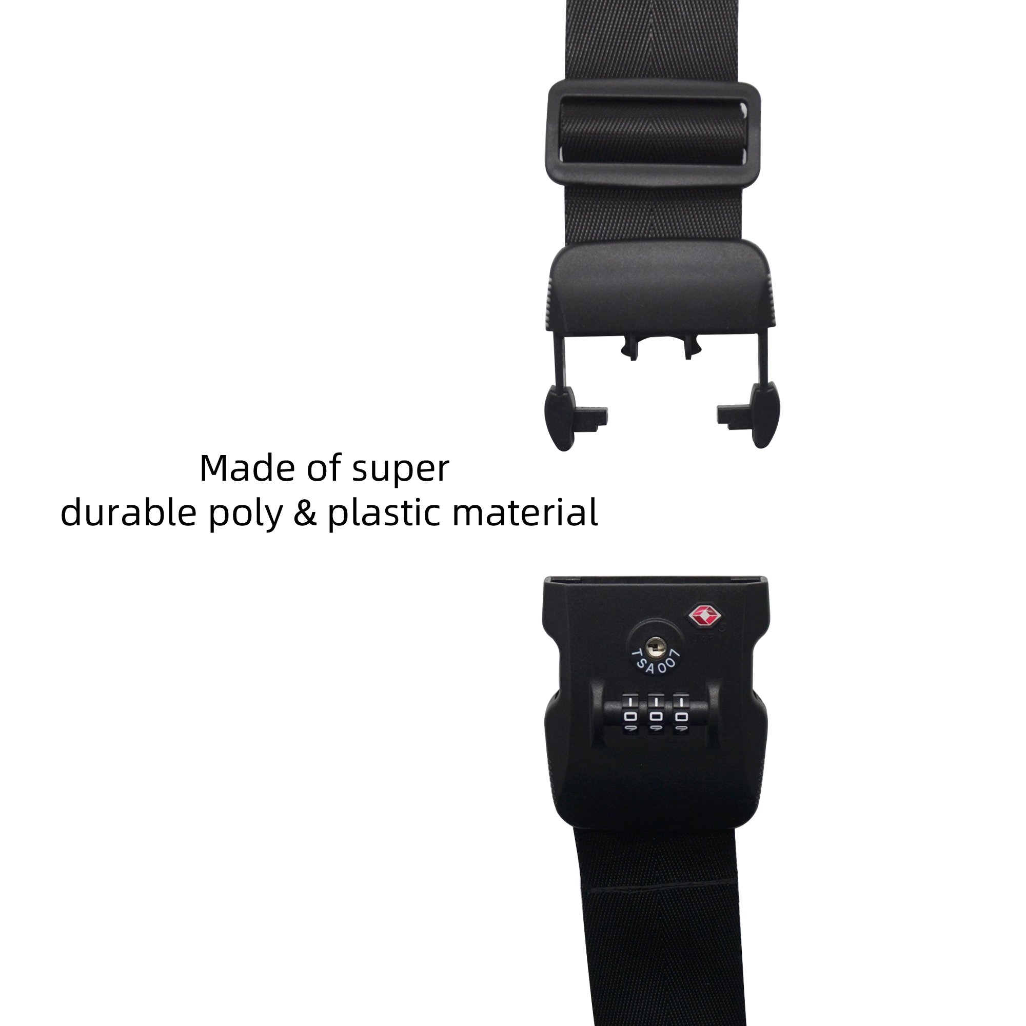 Wholesale Adjustable Travel Luggage Belt Personalized Imitation Nylon Luggage Strap With Buckle