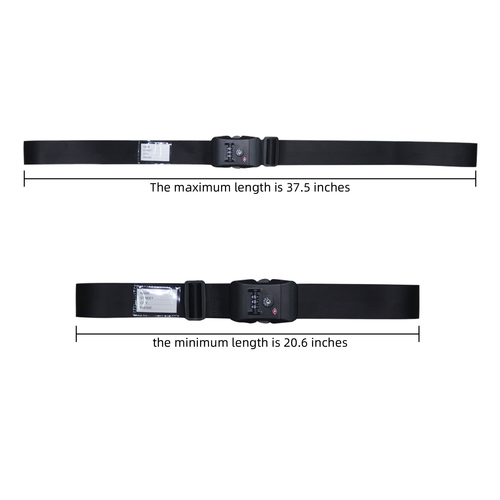 Wholesale Adjustable Travel Luggage Belt Personalized Imitation Nylon Luggage Strap With Buckle