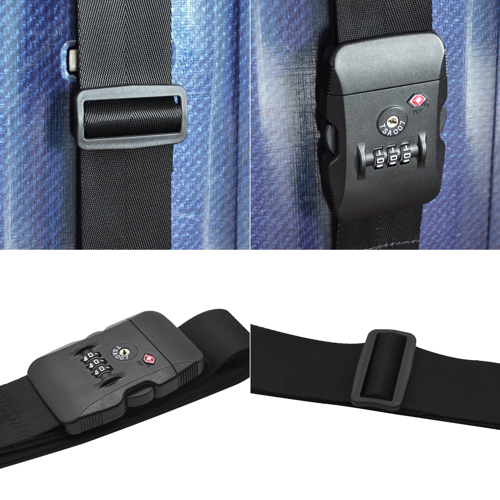 Wholesale Adjustable Travel Luggage Belt Personalized Imitation Nylon Luggage Strap With Buckle