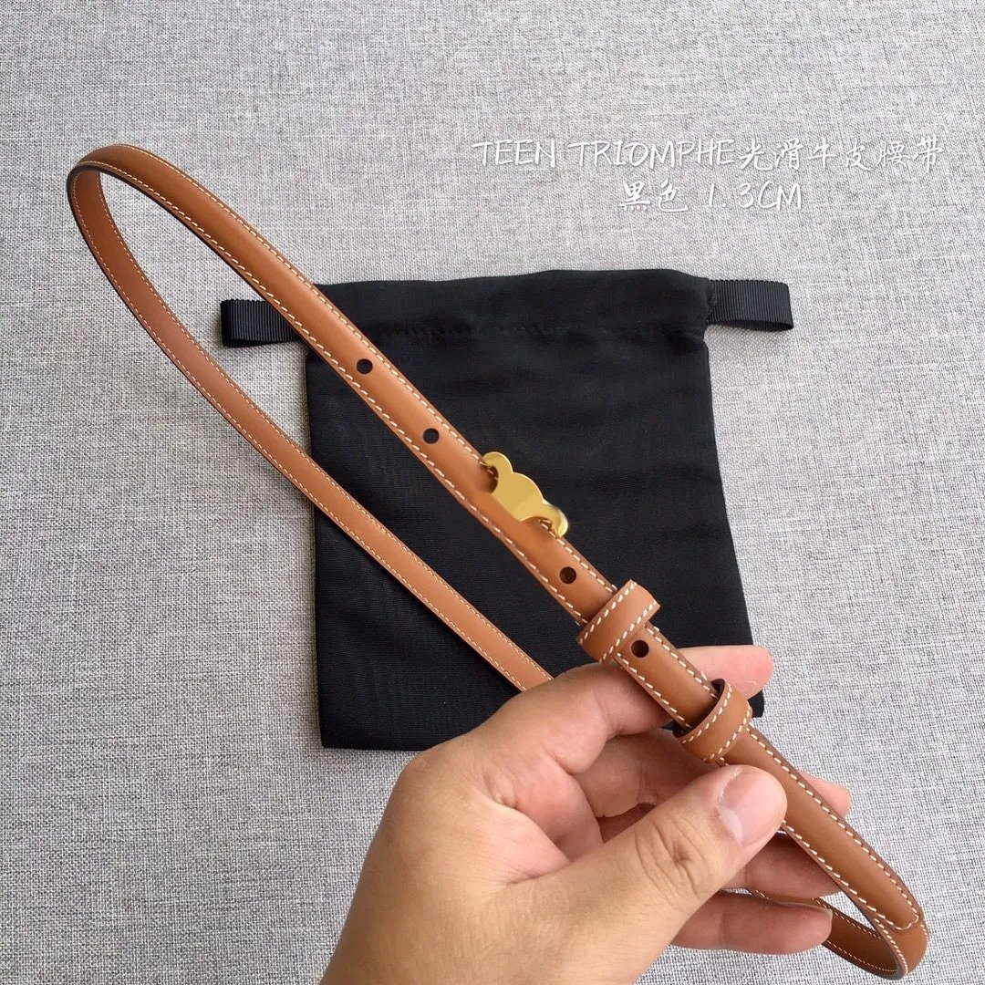 Woman Belt Brown Leather Fashion Belt Luxury High Quality Belt width 1.3cm 1.8cm 2.5cm smooth buckle Black Waistband for Casual