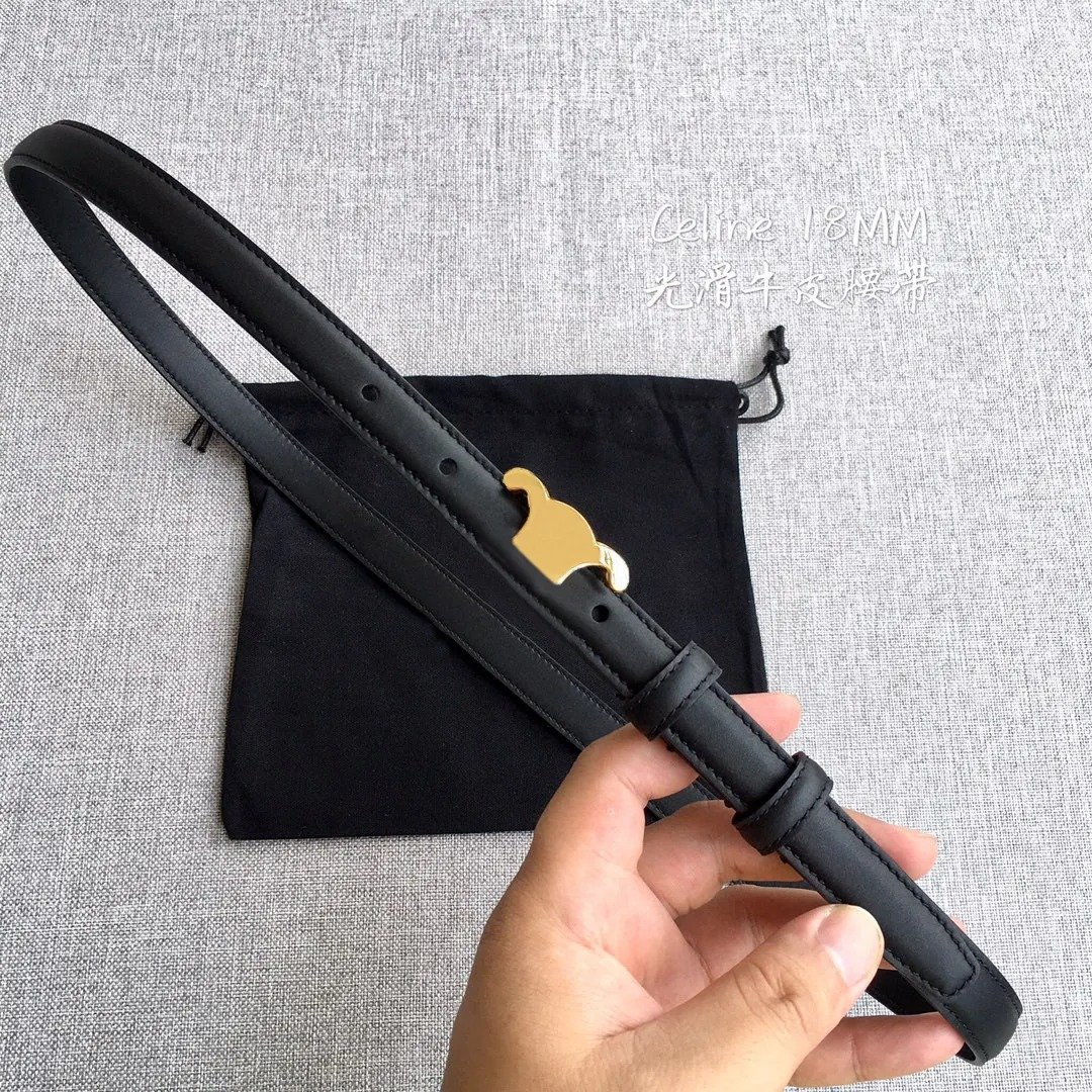 Woman Belt Brown Leather Fashion Belt Luxury High Quality Belt width 1.3cm 1.8cm 2.5cm smooth buckle Black Waistband for Casual