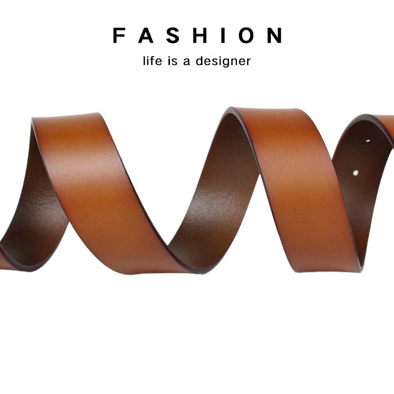 Wholesale Vintage Style Women's Genuine Leather Belt with T Buckle Custom Length Black Cowhide Dress Jeans Accessory for Women