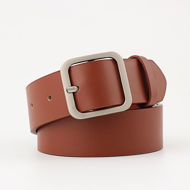 WDD387 New Women Square Pin Buckle Waist Belts Korean Version Students Jeans Fashion PU Belts Ladies Casual All Match Belts