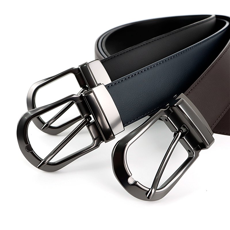 Fashion casual pin buckle belt with customizable logo men genuine leather formal belt high-end simple men belt