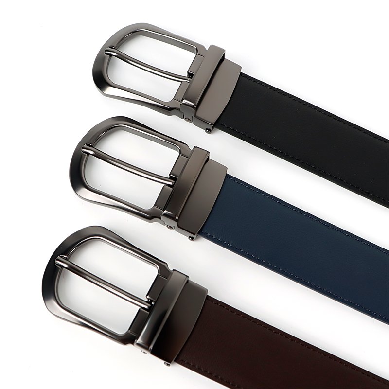 Fashion casual pin buckle belt with customizable logo men genuine leather formal belt high-end simple men belt