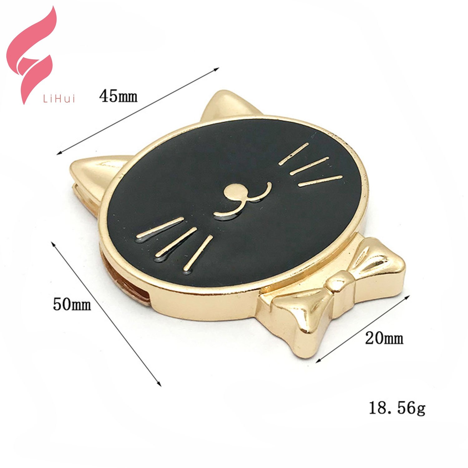 LiHui hardware hardware accessories handbag decorative parts cute cat purse closure clasp buckles bag twist locks for handbags