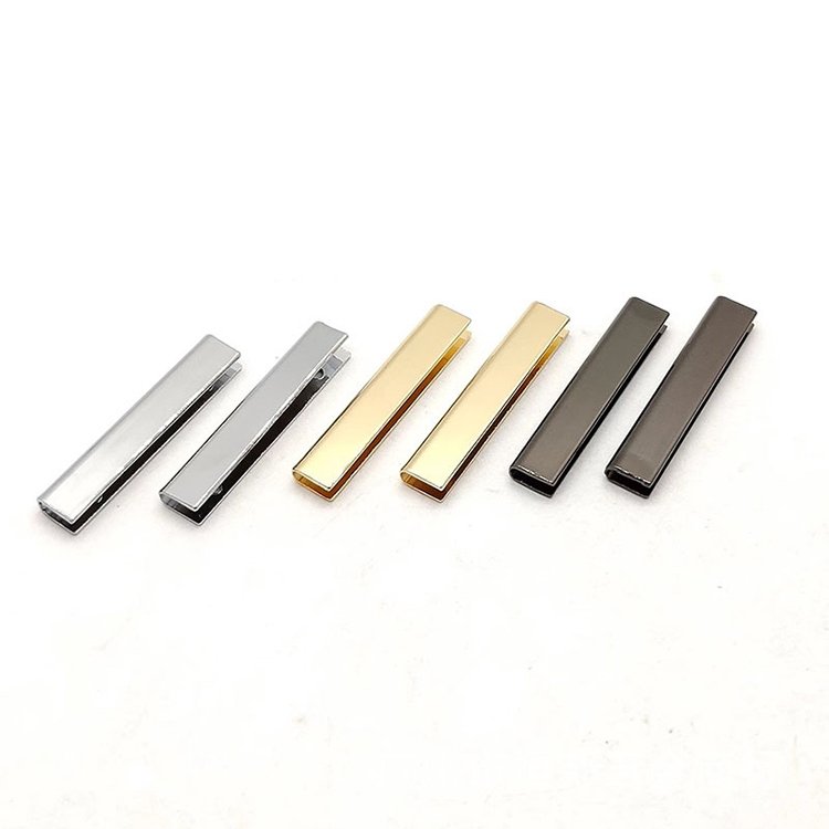 Cheap Price Metal Webbing Decorative Rectangle Strap Ending Clips Straps Leather Belt Stopper Ends Buckles Cap For Bags Hardware