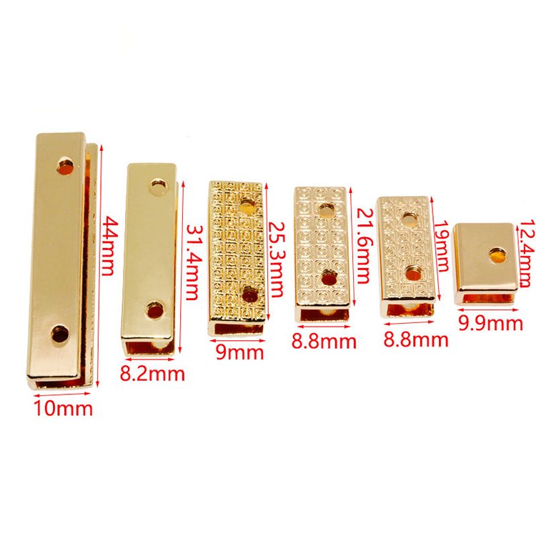 Cheap Price Metal Webbing Decorative Rectangle Strap Ending Clips Straps Leather Belt Stopper Ends Buckles Cap For Bags Hardware