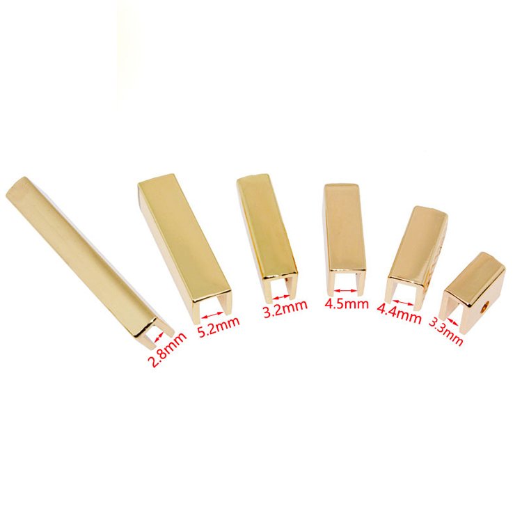 Cheap Price Metal Webbing Decorative Rectangle Strap Ending Clips Straps Leather Belt Stopper Ends Buckles Cap For Bags Hardware