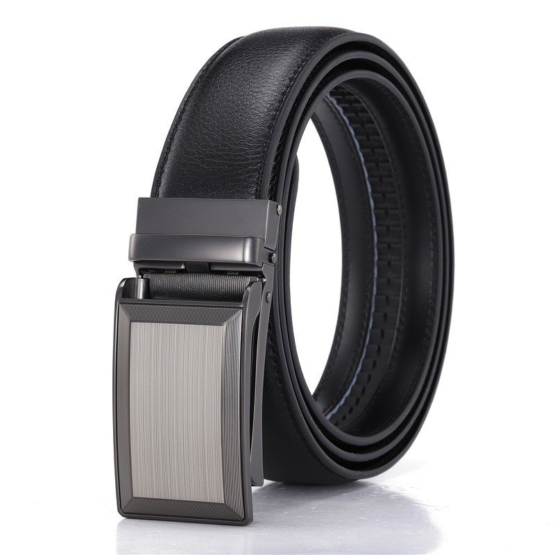 LQbelt Men's Genuine Leather Belt Automatic buckle belts for men cowhide belt OEM factory