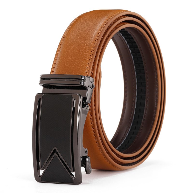 LQbelt Men's Genuine Leather Belt Automatic buckle belts for men cowhide belt OEM factory