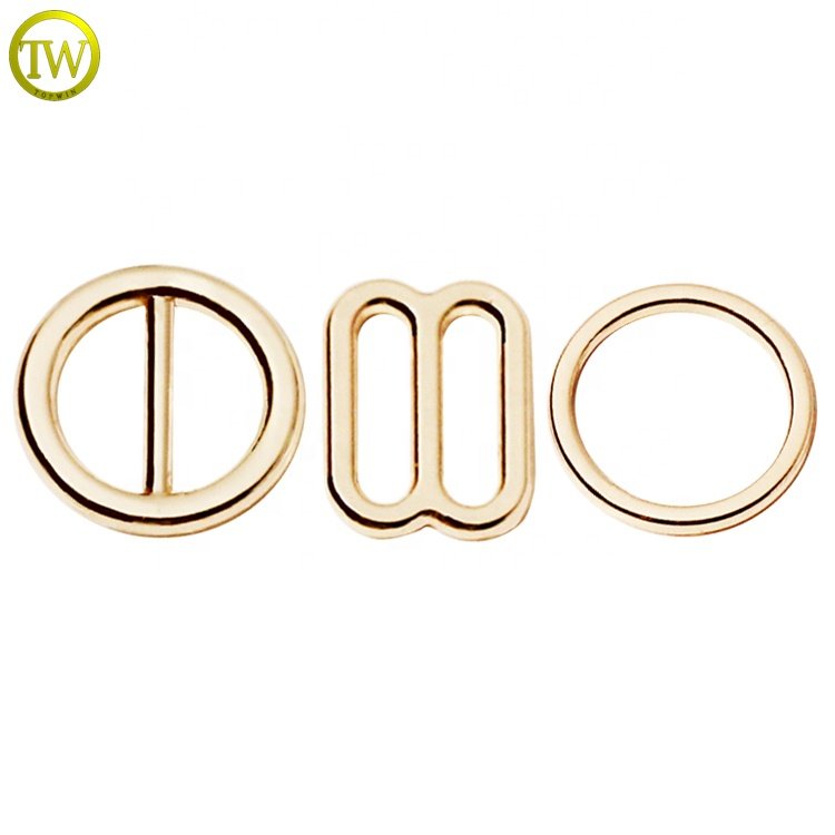 Eco-friendly underwear gold sliders buckle zinc alloy bikini hardware o ring G buckle for swimwear accessory