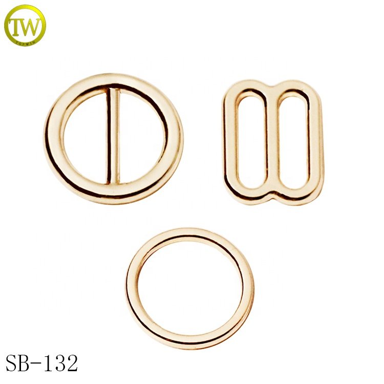 Eco-friendly underwear gold sliders buckle zinc alloy bikini hardware o ring G buckle for swimwear accessory