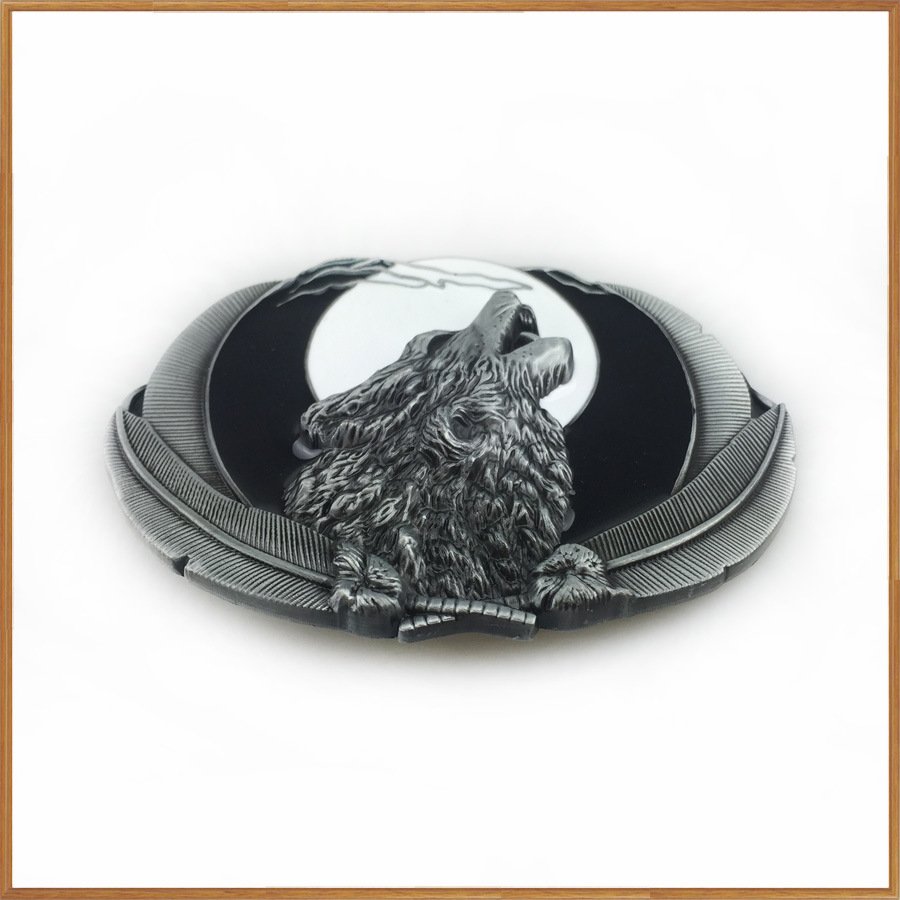 Wholesale Western Belt Buckle Zinc Alloy Wolf Head Belt Buckle for Men