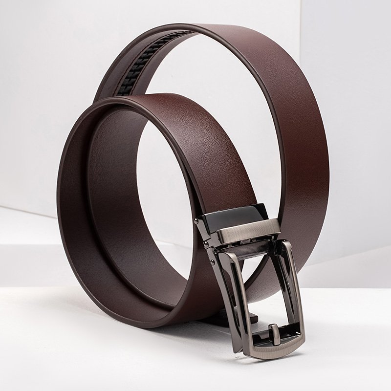 Hot Sale Cowhide Genuine Leather 3.5 cm Width Business Automatic Buckle Belt
