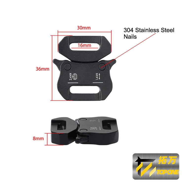 Small Durable Alloy Buckle Backpack Strap Tactical Metal Buckle 15mm