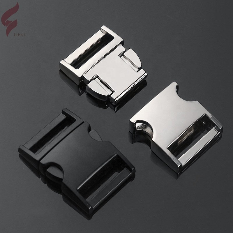 Lihui 20mm Automatic Quick Release Men Shoe Buckle Silver Black Gold Metal Name Belt Buckles For Shoes Luggage Bags