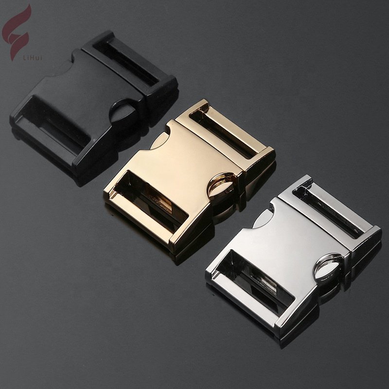 Lihui 20mm Automatic Quick Release Men Shoe Buckle Silver Black Gold Metal Name Belt Buckles For Shoes Luggage Bags
