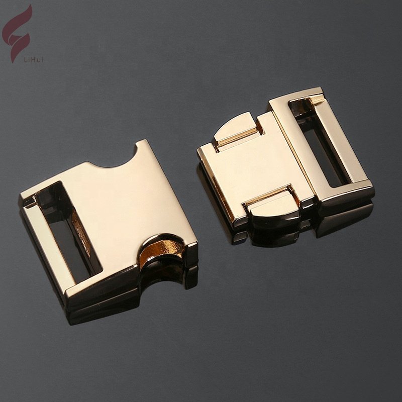 Lihui 20mm Automatic Quick Release Men Shoe Buckle Silver Black Gold Metal Name Belt Buckles For Shoes Luggage Bags