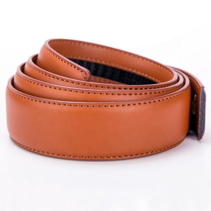Wholesale Men Cow Cowhide Custom Ratchet Real Genuine Leather Belt Strap without Automatic Buckle