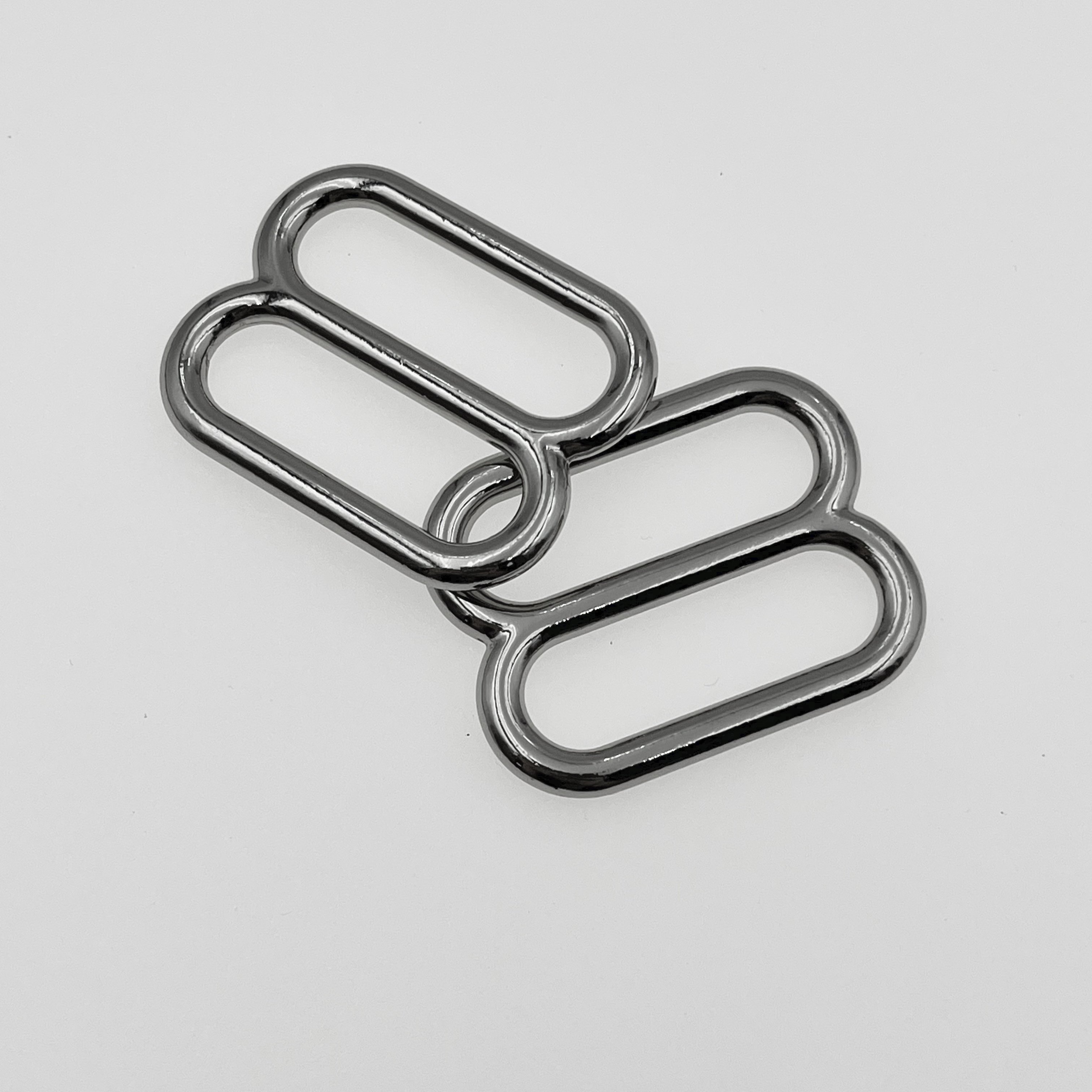 Lingzhen New Design Zinc Alloy Slider Tri-Glide Adjustable Buckle Fastener 32mm Flat Metal Slide Buckle for Bag DIY Accessories