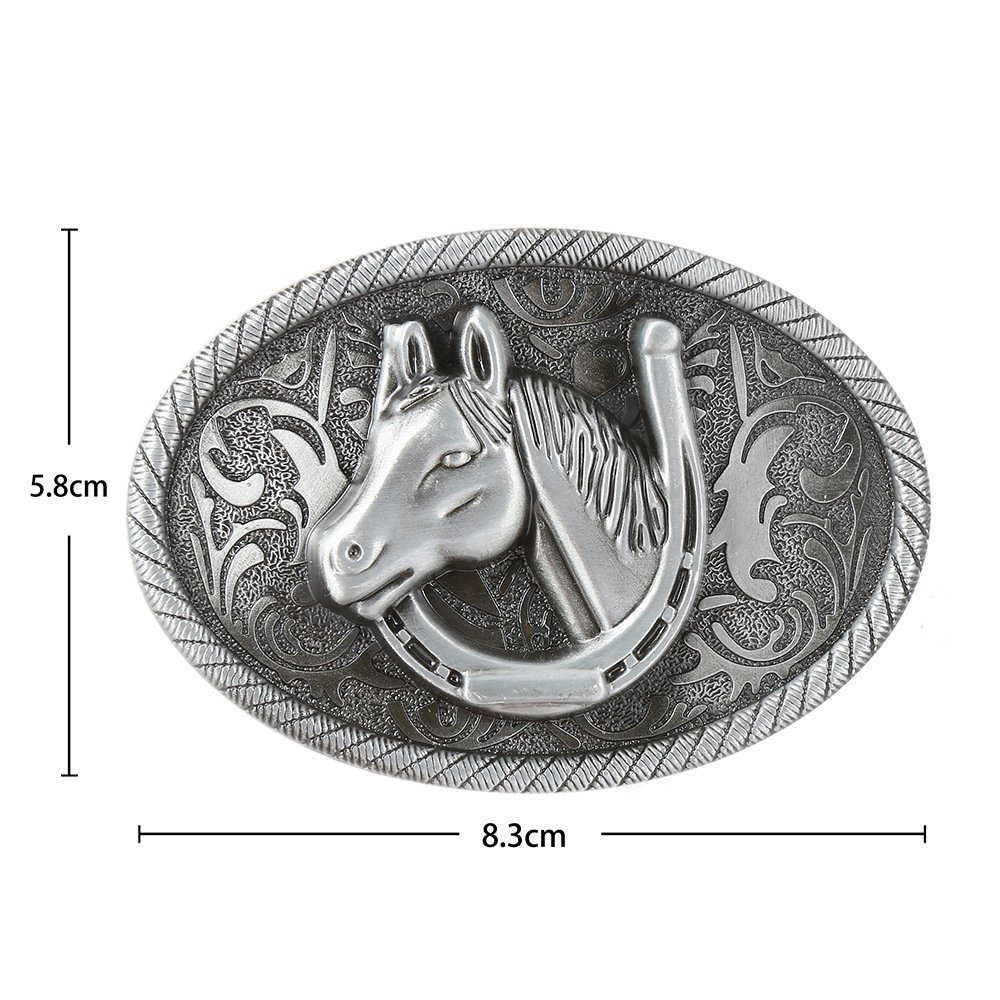 oval western belt buckle gold horse head western cowboy belt buckle for men
