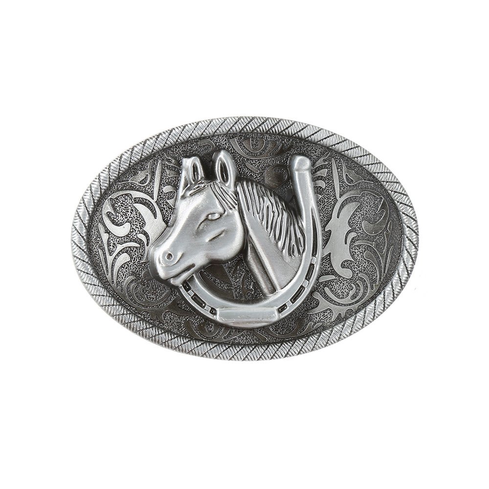 oval western belt buckle gold horse head western cowboy belt buckle for men