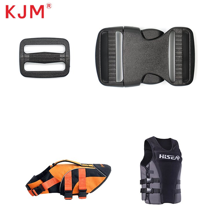 Custom logo colorful pom recycled side release 50 mm safe plastic buckles lock for other bag parts