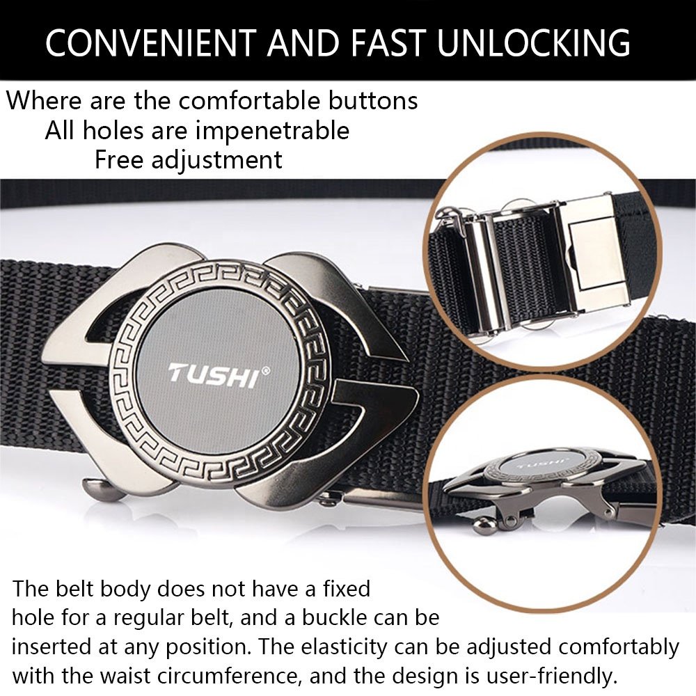 Wholesale New Thickening Men's Nylon Fabric belt metal automatic buckle Outdoor Tactical Belt Casual Hunting Hiking Sports belt