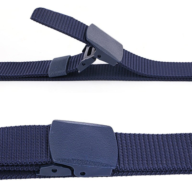 8 Colors Men Female Belts Nylon Adjustable Belt Outdoor Travel Tactical Waist Belt with Plastic Buckle for Pants 120cm
