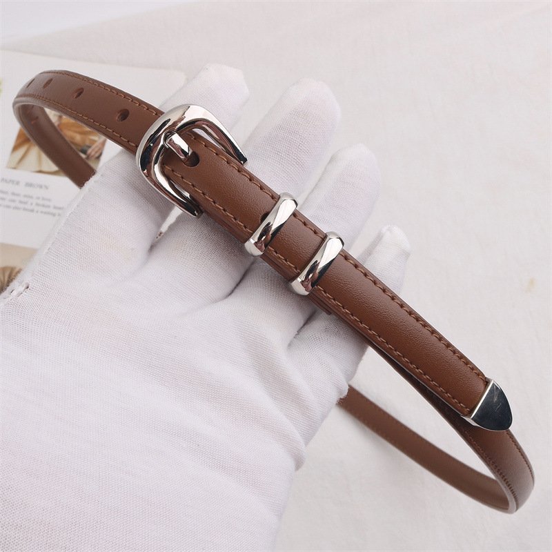 Hot Spot Hollowed Out Fashion Decorative Jeans Leather Belt Women's Japanese Word Buckle Women's Belt