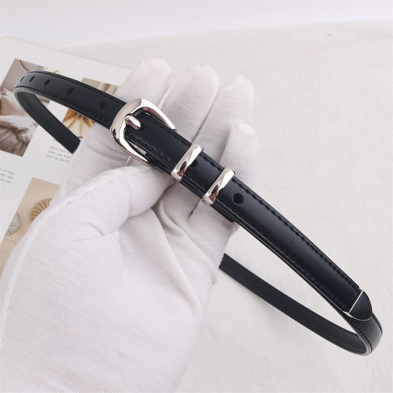 Hot Spot Hollowed Out Fashion Decorative Jeans Leather Belt Women's Japanese Word Buckle Women's Belt