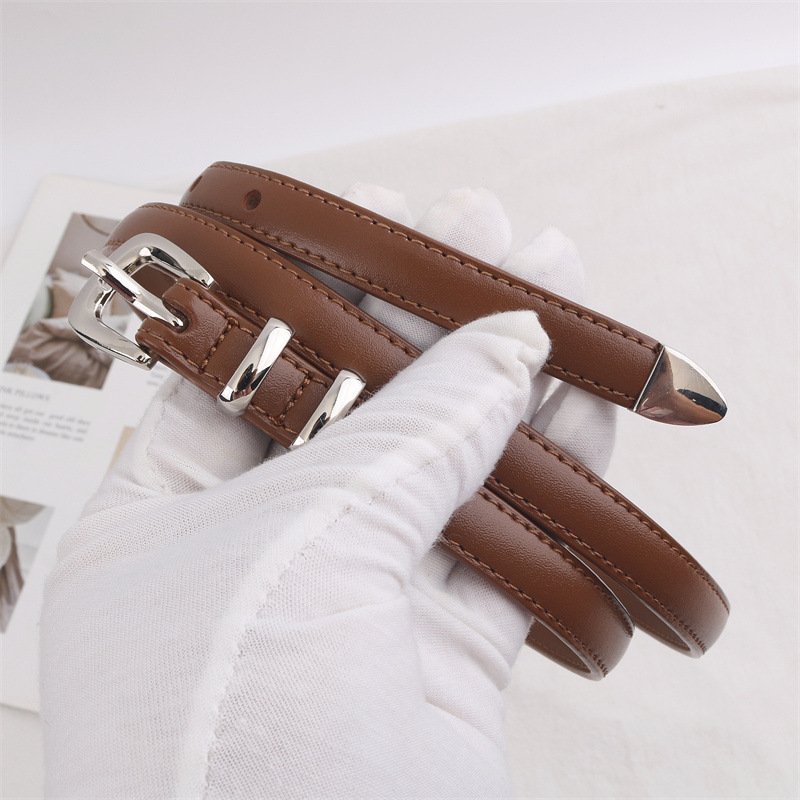 Hot Spot Hollowed Out Fashion Decorative Jeans Leather Belt Women's Japanese Word Buckle Women's Belt