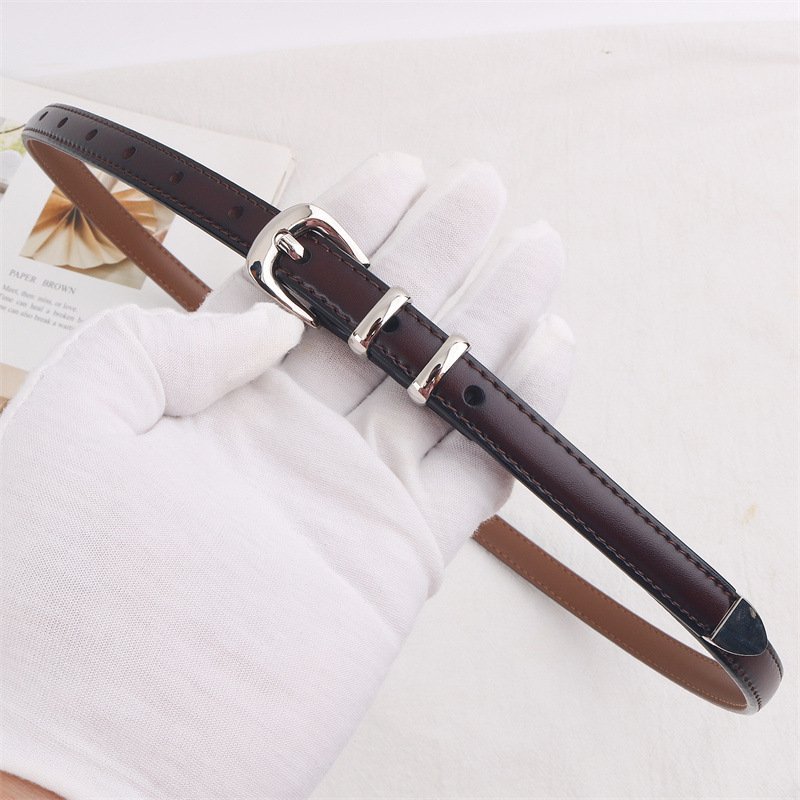 Hot Spot Hollowed Out Fashion Decorative Jeans Leather Belt Women's Japanese Word Buckle Women's Belt