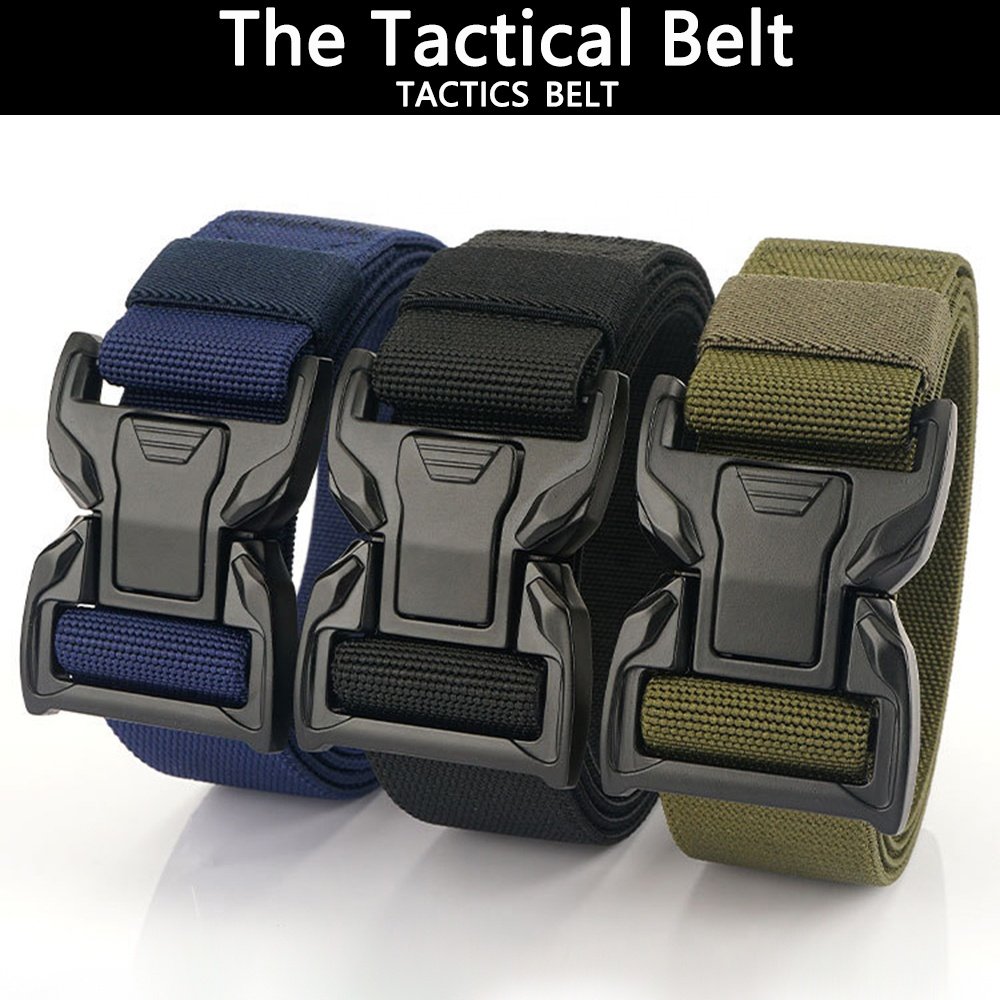 TUSHI Tactical Belt High Quality Metal Buckle Belts Custom Logo Men's Stretch Elastic Jeans Nylon Belt Customized Factory