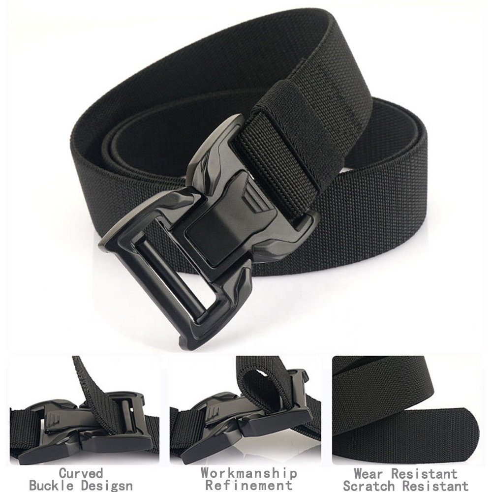 TUSHI Tactical Belt High Quality Metal Buckle Belts Custom Logo Men's Stretch Elastic Jeans Nylon Belt Customized Factory