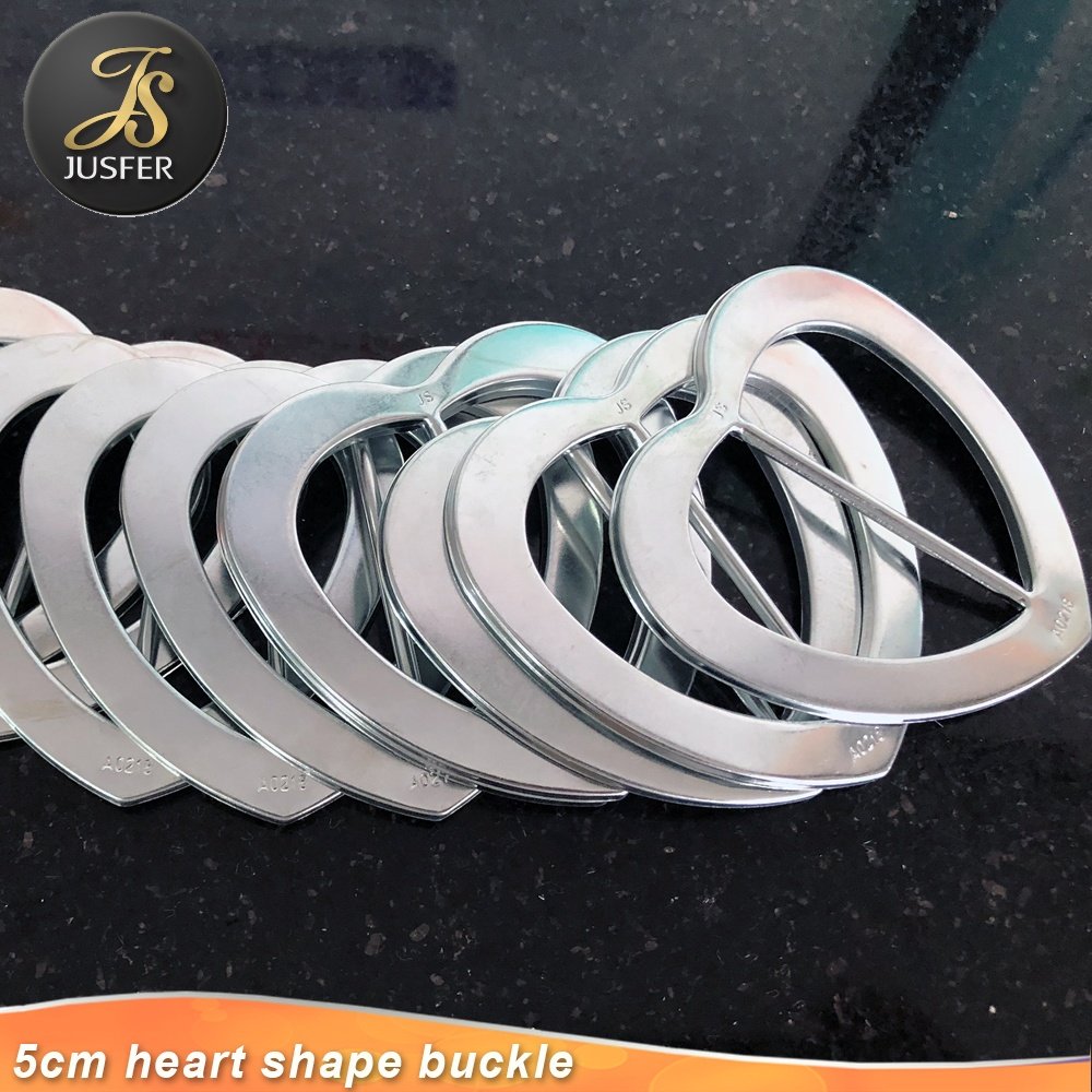 Belt buckle manufacture supply 2 inch aluminum belt buckle blank for belt garment heart shape blank buckle for lady