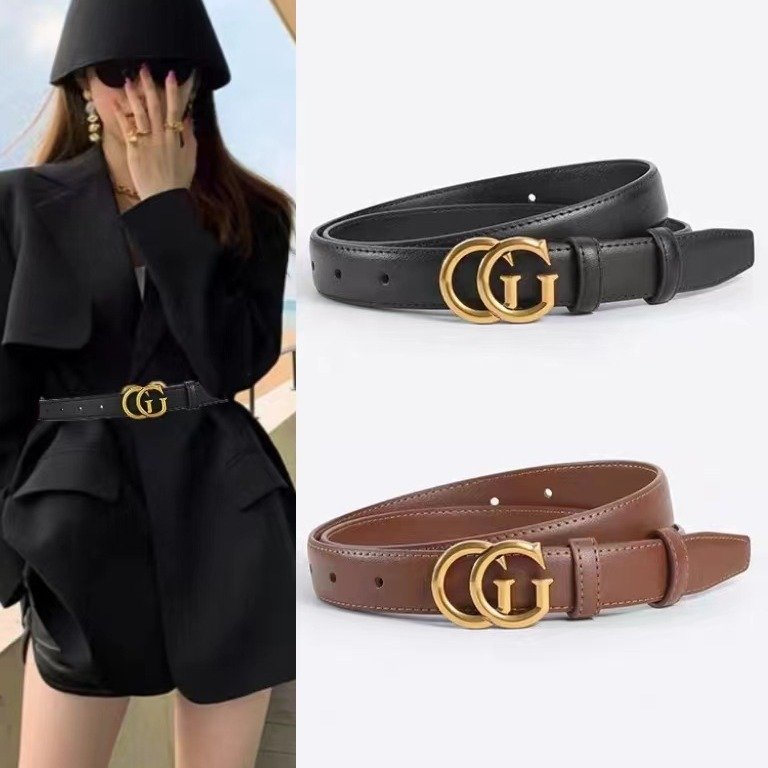 Dark Brown Golden Color Removable Buckle Original Leather Belt for Dress